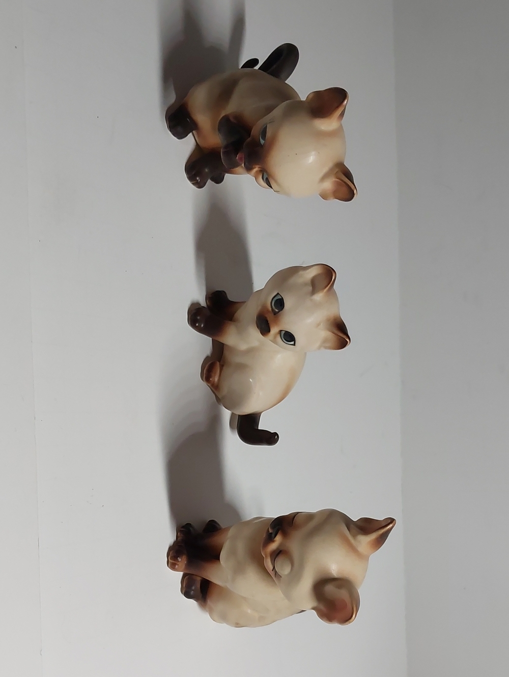 Ceramic Small Pet Figurine Set - Cream and Brown Cat Trio